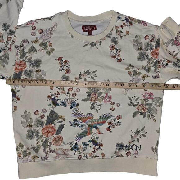 Johnny Was Dreamer Crewneck Size S Sweatshirt Floral Birds - Picture 5 of 9